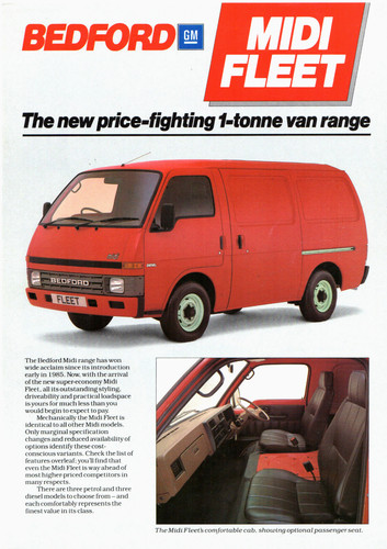 Bedford midi fleet van 1986 - 1986, uk
