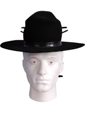 Black Fedora Size 54 Wide Brim Men's Hat - DD17