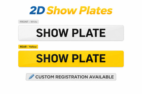 Show number plates white - 2d,
