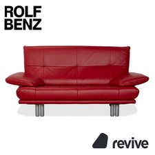 Rolf Benz BMP 418 Leather Two-Seater Red Sofa Couch