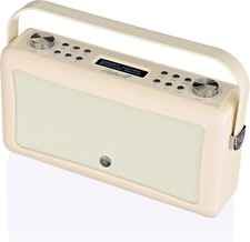 DAB/DAB+Radio Bluetooth FM Alarm Clock Mains Battery - VQ Hepburn MkII Cream