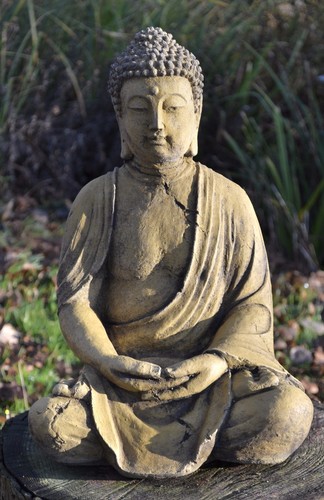 Buddha statue stone - , seated