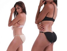 Sexy Butt Bum Enhancer Brief Booster Buttock Enhancer Nude Sz L-XL Low Rise BNIB