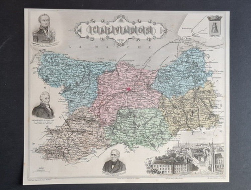 Antique map calvados - map,