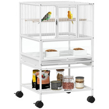 White Steel Acrylic Bird Cage
