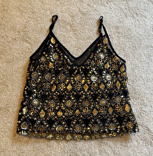 Black gold sequin beaded - black, &