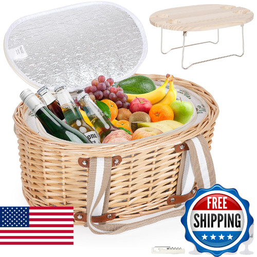 Zettfuly picnic basket set for - basket,