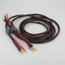 1Pair Pure Copper Bi-Wire with Banana Spade Connector HiFi Audio Speaker Cable