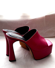 River Island Ladies Pink Platform Mules Heels Platform Shoes 39 UK 6 NEW