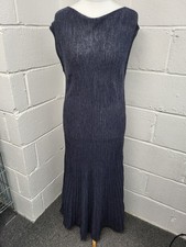 Lauren Vidal Navy Blue Knitted Full Length Dress Size XXL. PAC
