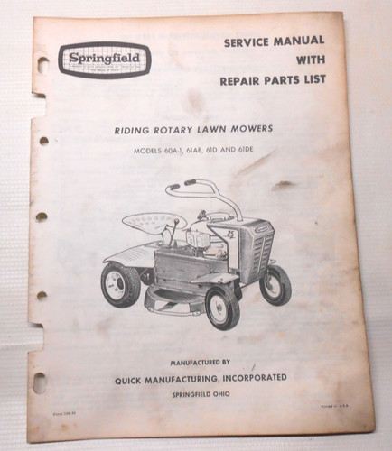 Vintage springfield lawn - springfield,