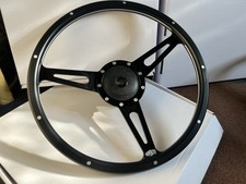 VW BEETLE 1974 Onwards  16 In Wood Steering Wheel & Boss Midnight Black Edition