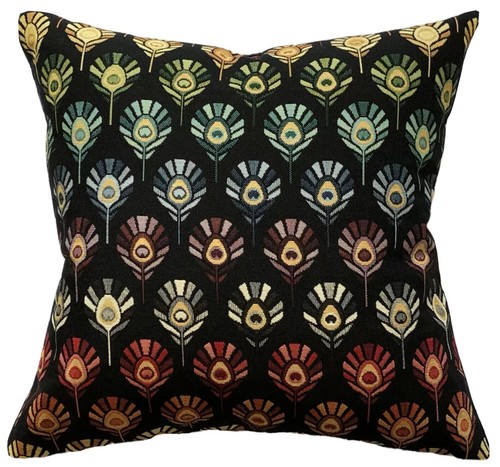 Black colourful cushion cover - colourful,
