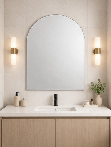 Bathroom arched frameless - bathroom,