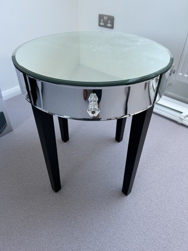 Mirrored silver glass - mirrored, round