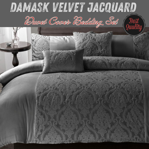 Damask velvet jacquard duvet - damask,