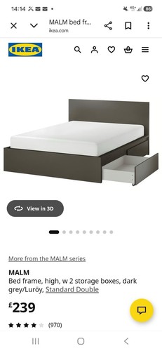 Ikea malm double bed - malm, frame