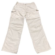 Techtex Cargo Trousers Mens Medium Beige Pockets Straight Leg Flat Front Preppy