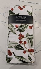 NEW RALPH LAUREN RED BERRIES 2 PACK TEA TOWELS - CHRISTMAS 