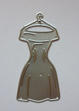 DRESS w HANGER Metal Die Cutter Ladies Evening Gown 1 Cutting Die 6.5cm x 3.2cm