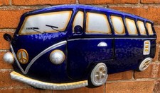 Volkswagen Camper Van Blue 3d Metal Wall Art