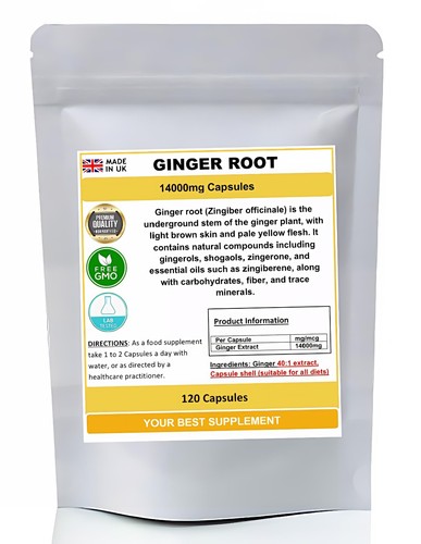 Ginger root extract capsules - ginger,