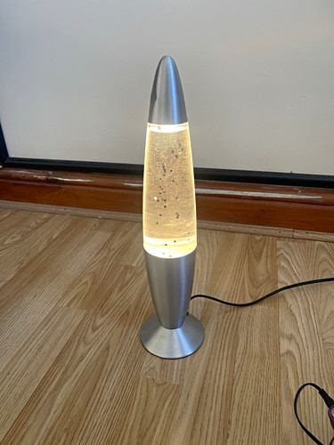 Rocket lava lamp - lava, silver/clear