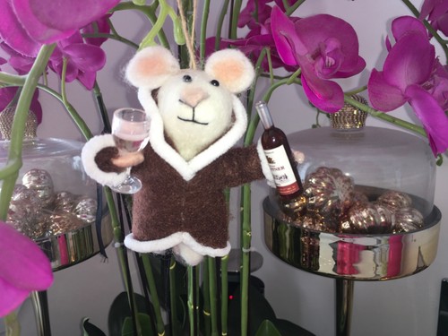 Christmas felt mouse - mouse, wine