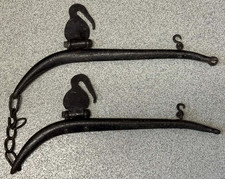 Antique Pair Iron Metal Horse