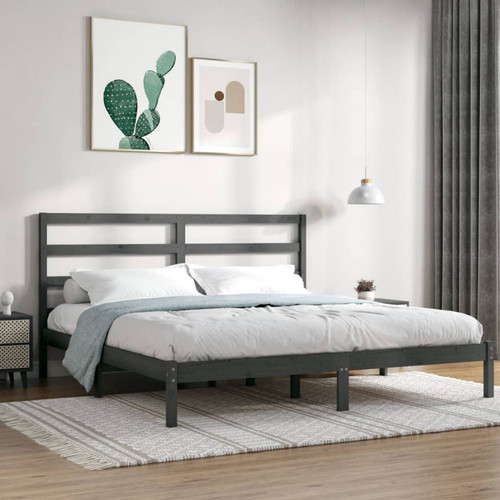 Bed frame grey - bed, solid