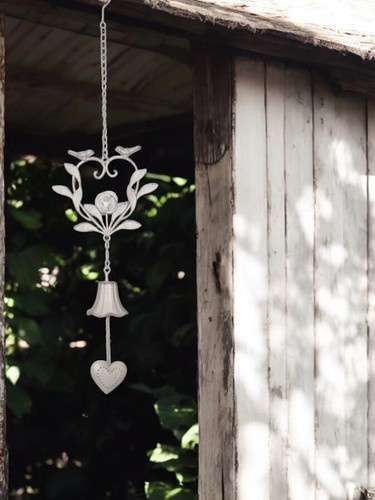 Cream heart hanging - cream,