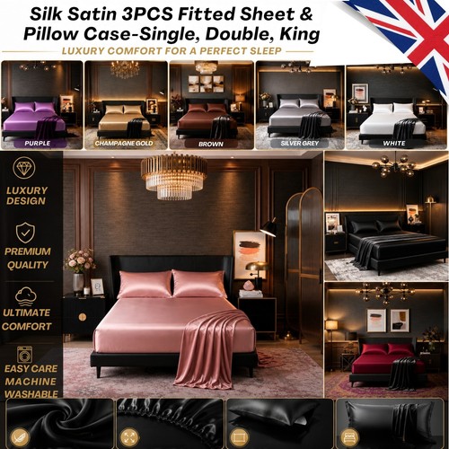 3pcs luxury silk - silk, fitted