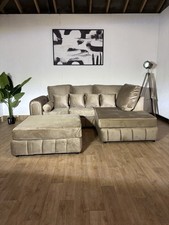 Large Mink L Shape Corner Sofa