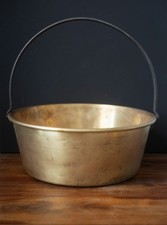 Vintage Solid Brass Cauldron Jam Pot 37.5cm