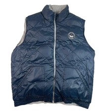 Vintage Adidas Reversible Puffer Vest Navy Grey XL 