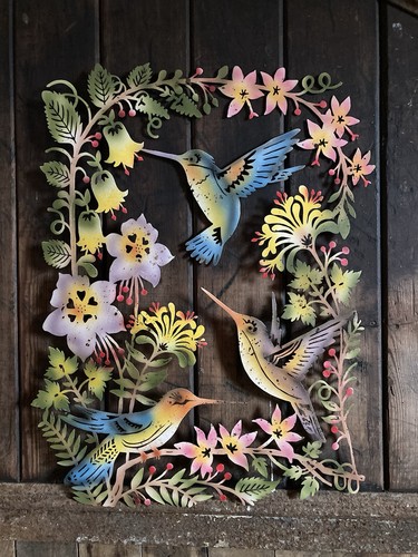Coloured metal hummingbird - metal,