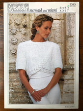 Wendy 3585 knitting pattern ladies DK eyelash shaped crop top with lace edge