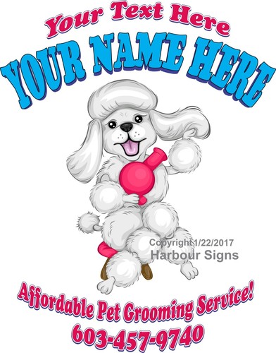 Pet grooming service vinyl - grooming,