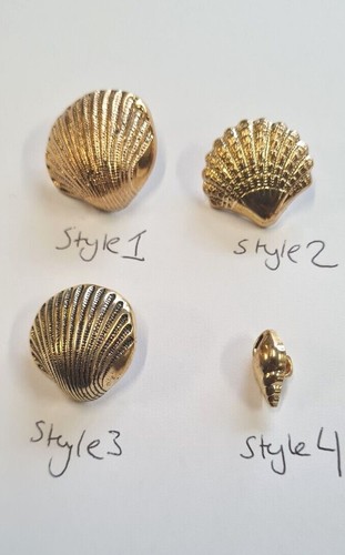 Gold sea shell shape - shell, buttons