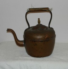 LARGE VICTORIAN COPPER BRASS KETTLE OLD ANTIQUE FIREPLACE COLLECTABLE AGA RANGE.