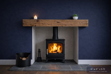 Solid oak beam fireplace - solid,