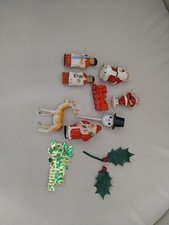 Vintage Christmas Cake Toppers Festive Decorations x10 Kitsch Mixed Themes 