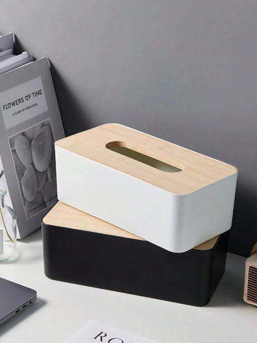 Table wooden tissue box - tissue,
