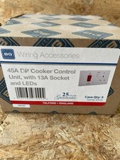 Electrical Joblot - 5x 45A DP Cooker Control Unit / 13A Socket & LED - White BG