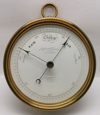 Vtg c1890 Negretti & Zambra Holborn Viaduct Brass Aneroid 12cm Wall Barometer