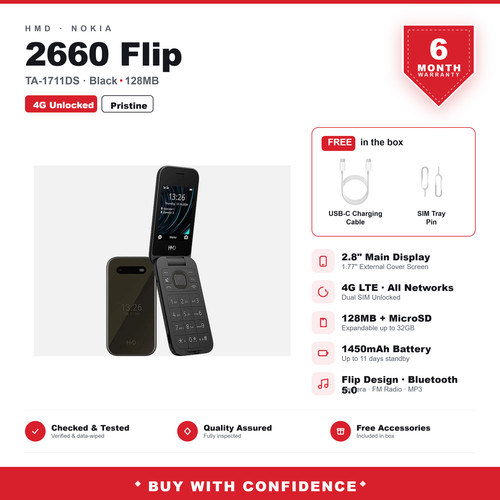 Hmd 2660 flip black - (nokia), 4g