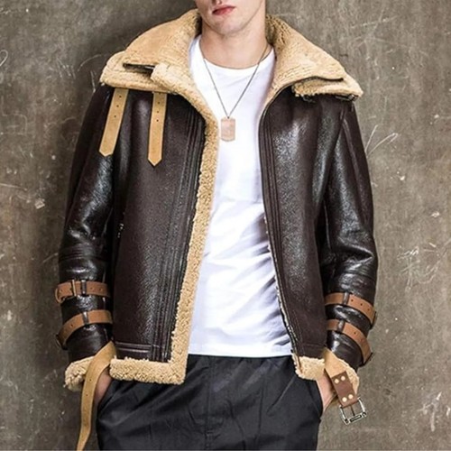 Men brown aviator bomber - aviator,