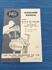 VILLIERS WORKSHOP MANUAL FOR 9E, 2L, 3L, 31C, 32A, AND 34A YWO STROKE ENGINES.