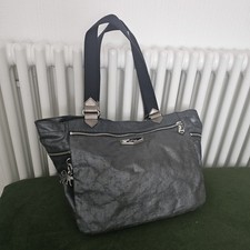 Kipling Womens Leather Boudicca Satchel Shoulder Bag Grey Metallic Pewter