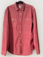 Tommy Hilfiger Mens Indigo Yarns Long Sleeve Custom Fit Shirt Size L Red  BNWoT